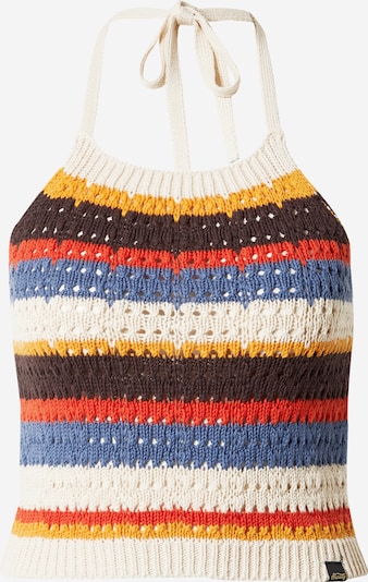 Superdry Tops en tricot en beige / bleu roi / brun foncé / orange, Vue avec produit