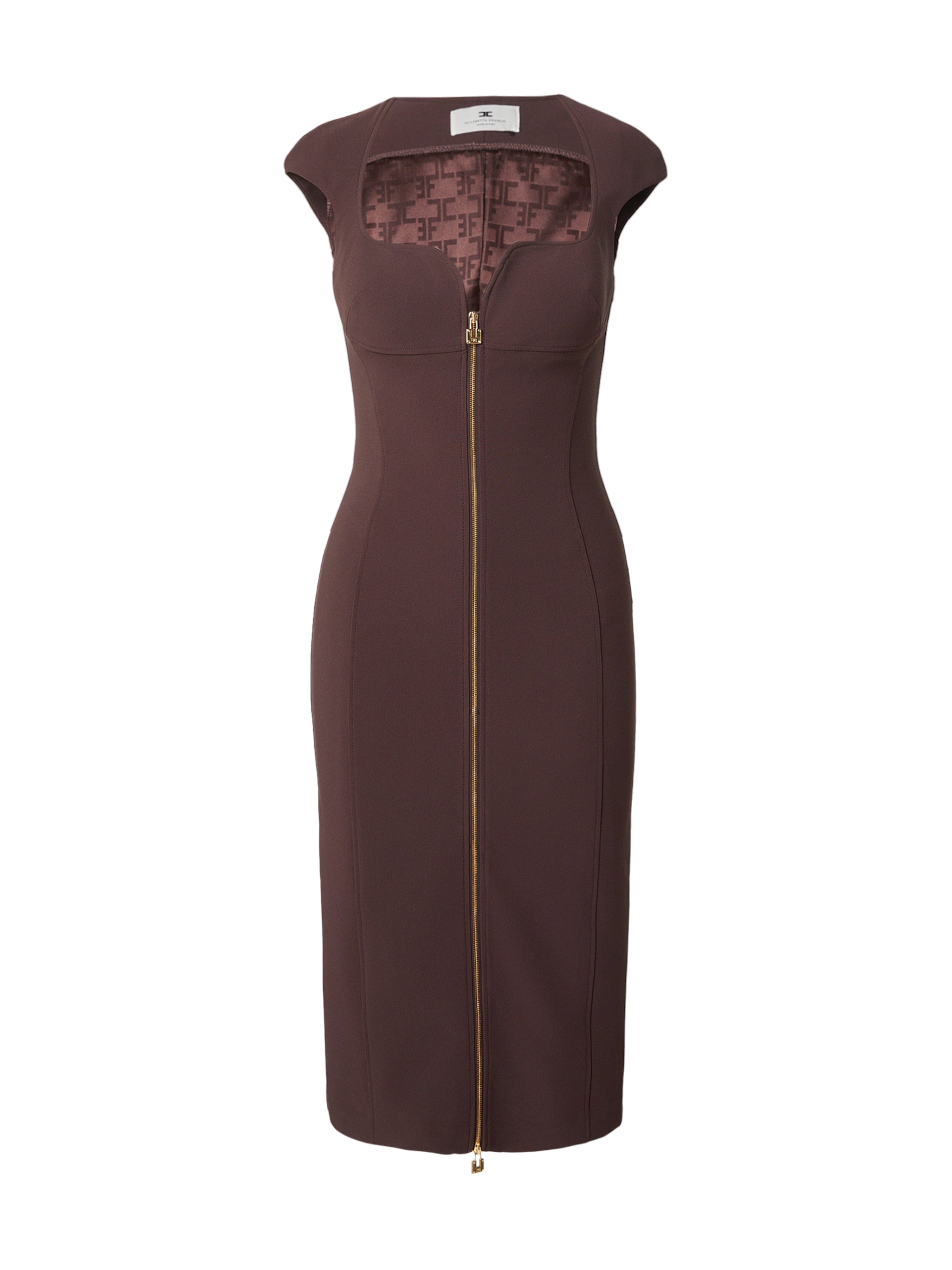 Robe Elisabetta Franchi en marron : devant