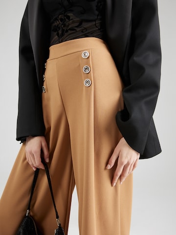 ZABAIONE Wide leg Pleat-Front Pants 'El44ly' in Brown
