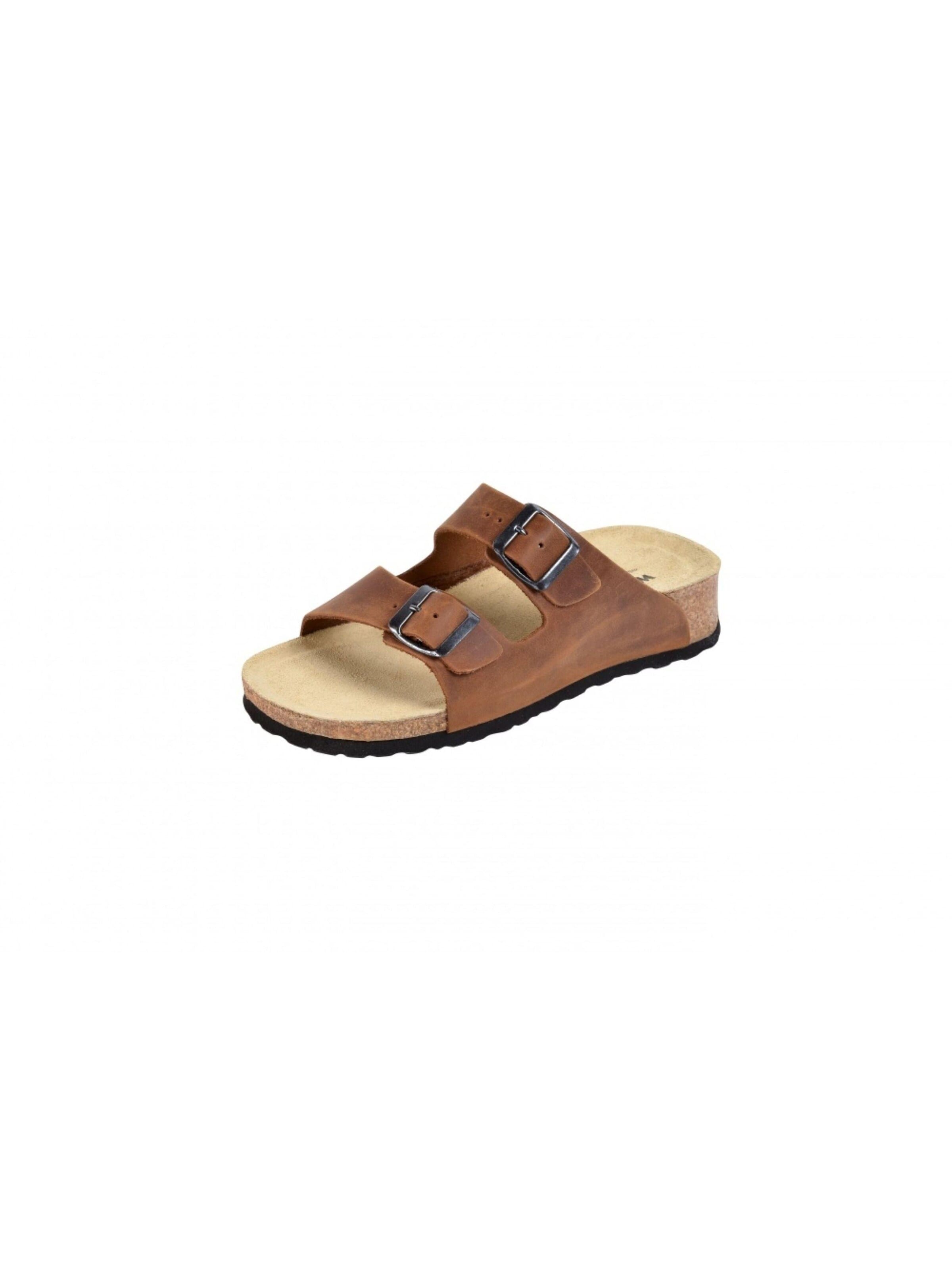 Weeger Sandals 'Keil-Pantolette Art. 41121-40' in Brown: front
