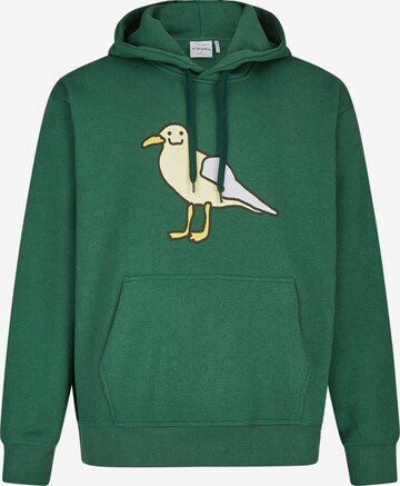Cleptomanicx Sweatshirt 'Smile Gull' in Green: front
