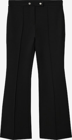 MANGO Rozkloszowany krój Spodnie 'pilma' w kolorze czarny: przód
