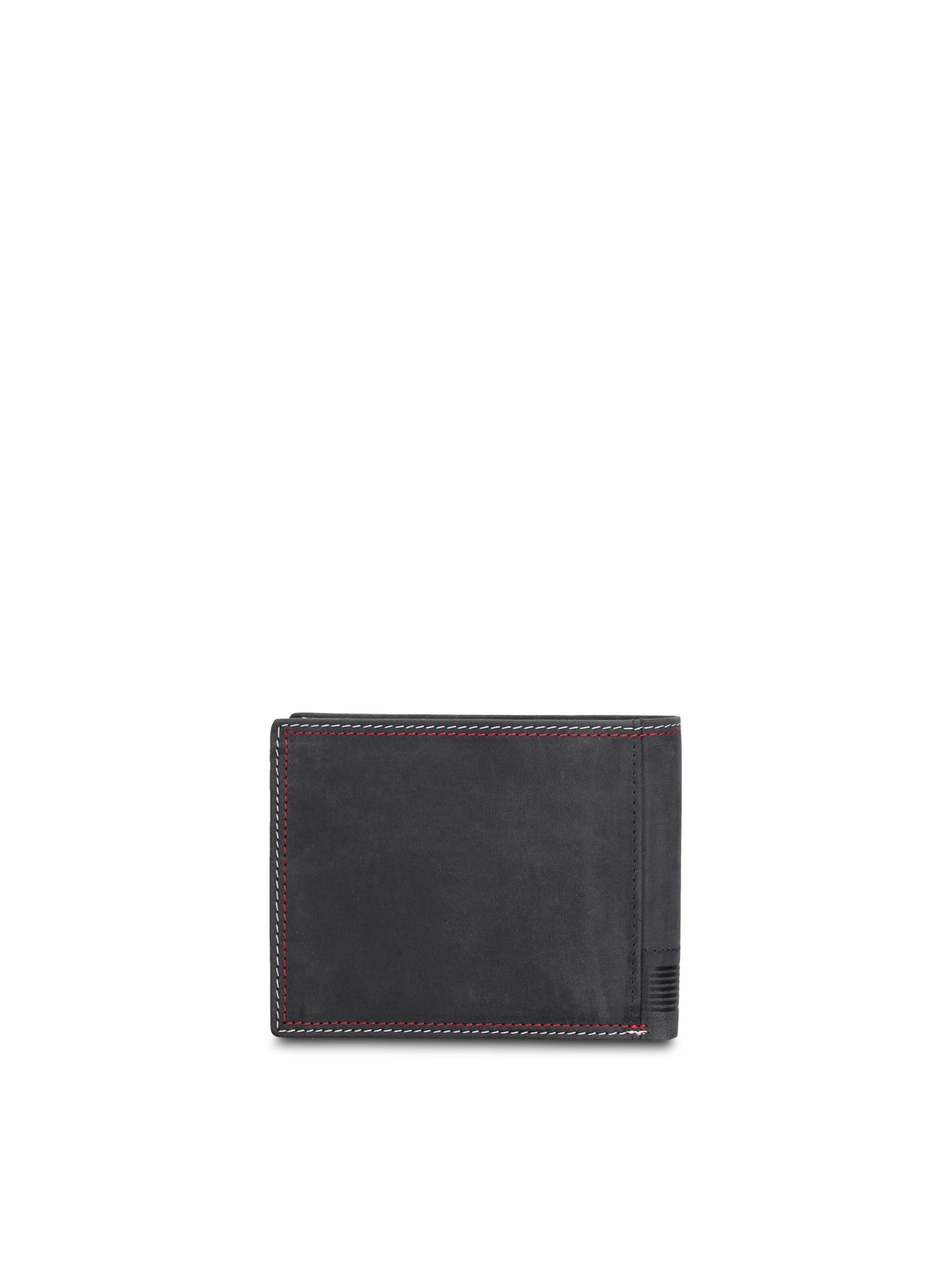 Portamonete 'Portafoglio Uomo Vera Pelle con Cuciture Rosse - Slim Design 12,5x9,5 cm' di cotton belt in blu