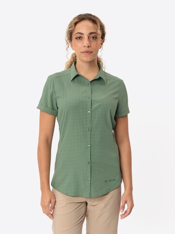 VAUDE Athletic button up shirt 'W  Seiland ST III' in Green: front