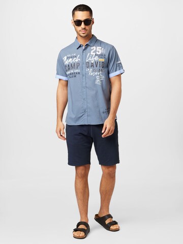 CAMP DAVID Regular fit Button Up Shirt 'Beach Life' in Grey