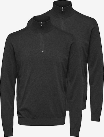 SELECTED Pullover 'Berg' in Grau: Vorderseite