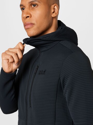 JACK WOLFSKIN Athletic Fleece Jacket 'MODESTO' in Black