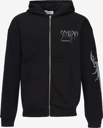 Multiply Apparel Zip-Up Hoodie 'Scorpio' in Black: front