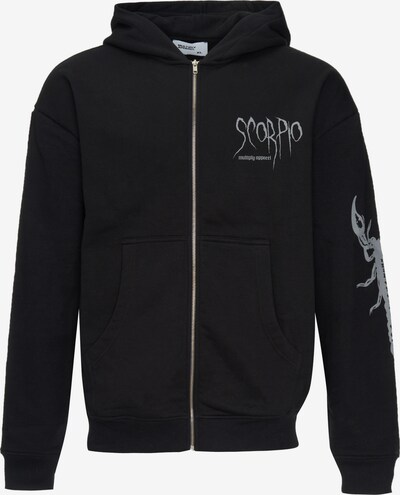 Multiply Apparel Zip-Up Hoodie 'Scorpio' in Grey / Black, Item view