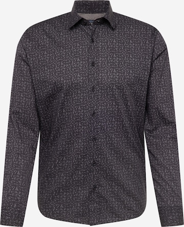 Gabbiano Slim fit Button Up Shirt in Black: front