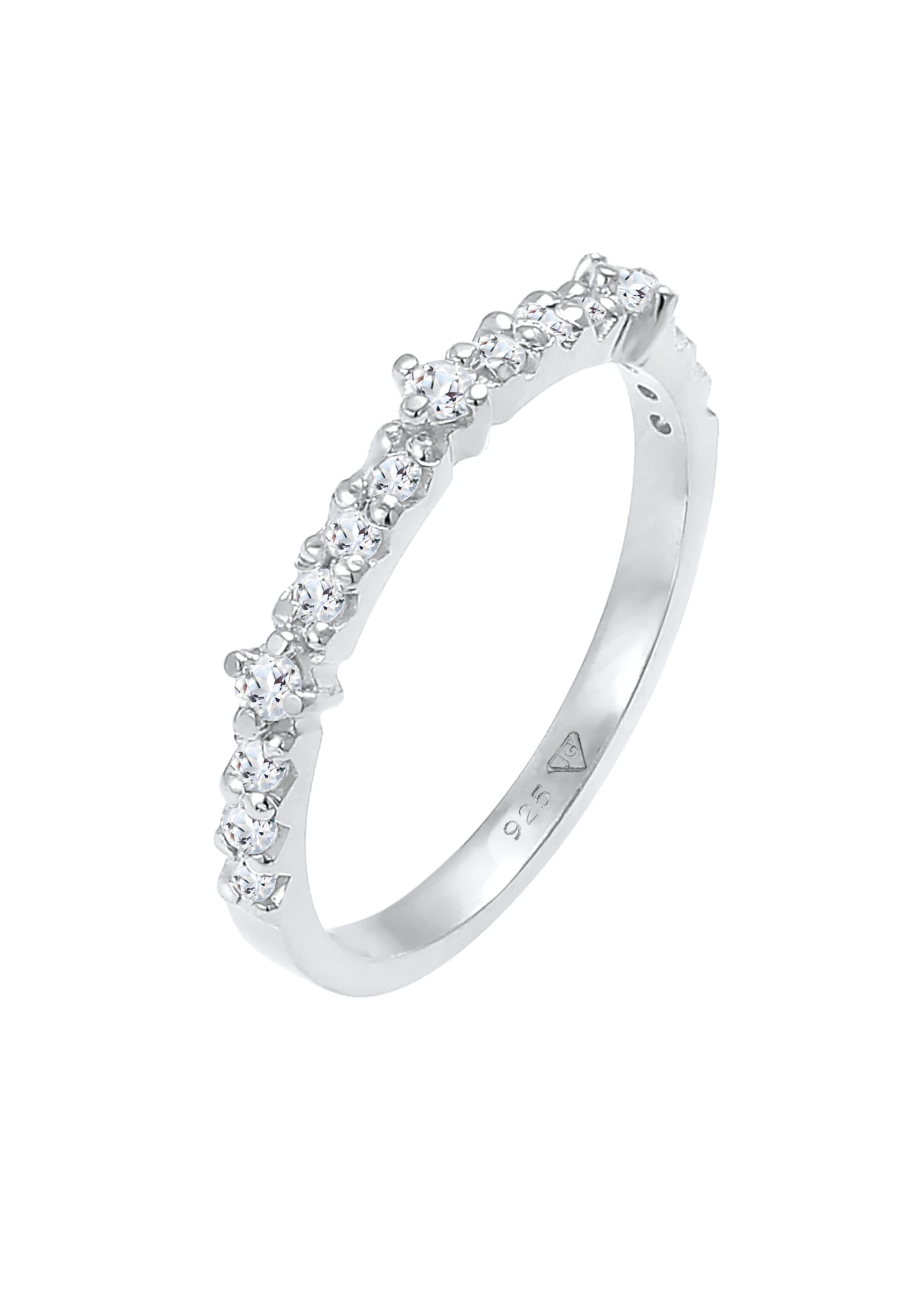 ELLI PREMIUM Ring Edelstein Ring in Silber: Vorderseite