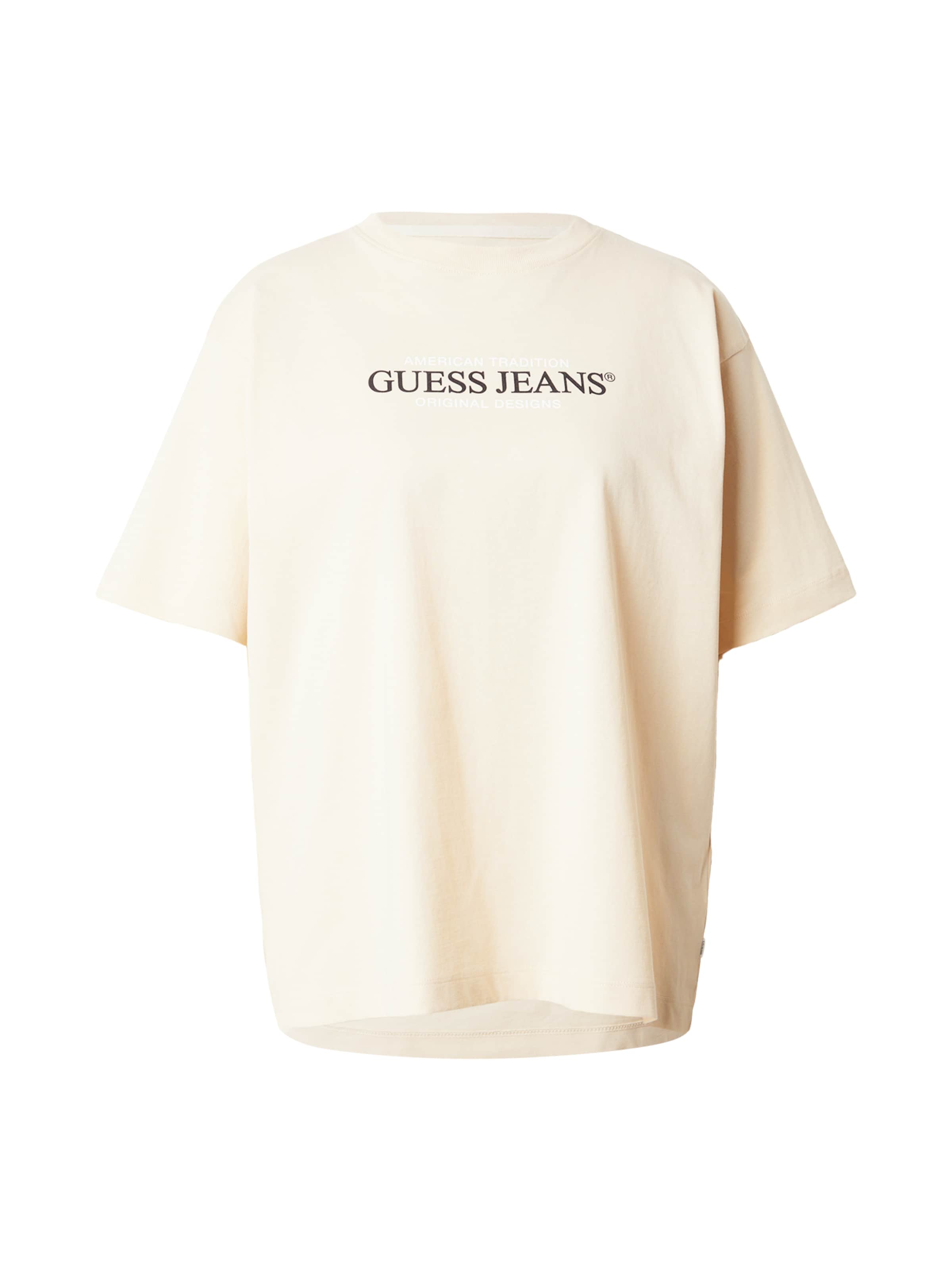 GUESS JEANS Тениска в кафяво: отпред