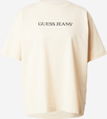 GUESS JEANS Μπλουζάκι σε καφέ: μπροστά
