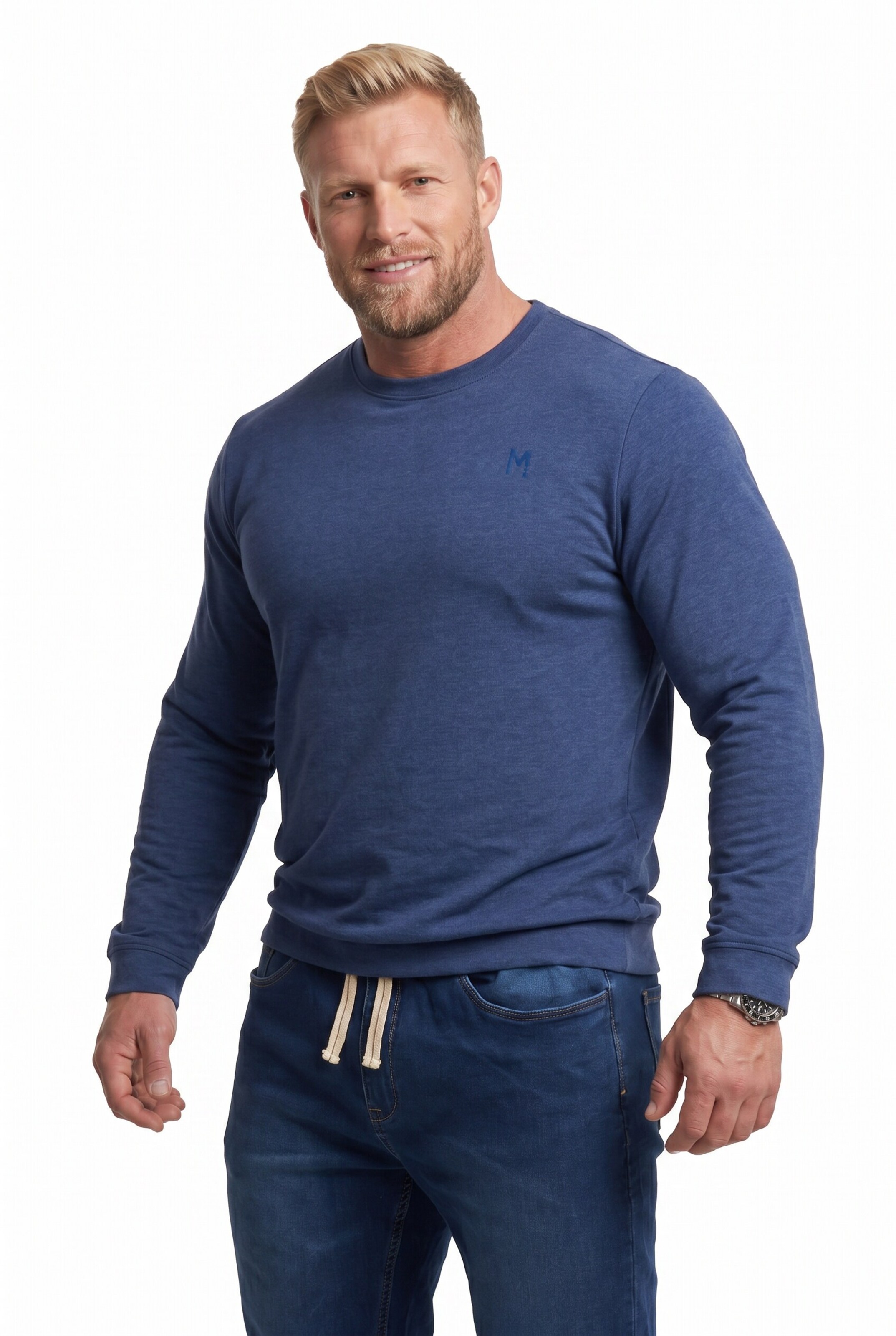 Men Plus Shirt in Blau: Vorderseite