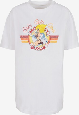 Merchcode Shirt 'Motley Crue - Bomber Girl' in Wit: voorkant