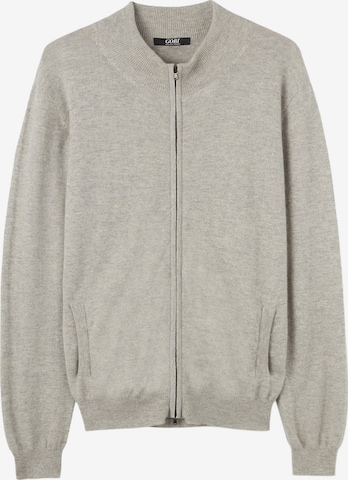 GOBI Cashmere Kardigan 'Men's Essential Full-Zip Cashmere Cardigan' – šedá: přední strana