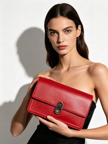 Borsa a spalla 'Borsa a Spalla Carol Miniflap Bruno Magli Eco-Pelle Twist Lock' di Bruno Magli in rosso
