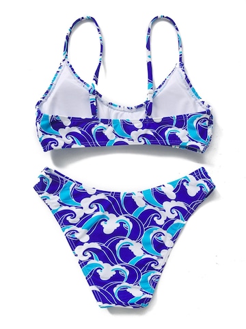 BONVERANO Klassisch Bikini 'Damen gerafftes Bikini Set, chlorresistent'‌‌‌‌‌‌ in Blau