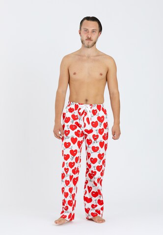 Lousy Livin Pyjamahose 'Valentines' in Weiß