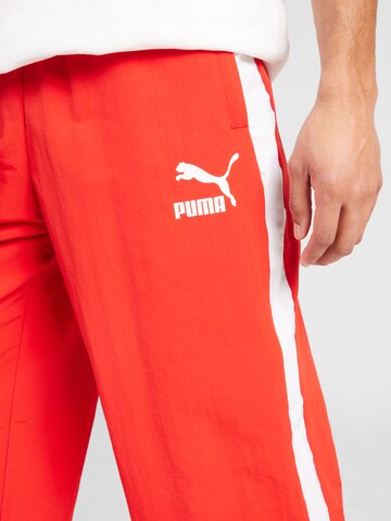 PUMA - Loosefit Calças 'T7' em vermelho