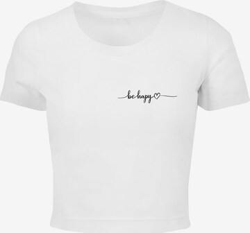 Merchcode Shirt 'Be Happy' in White: front