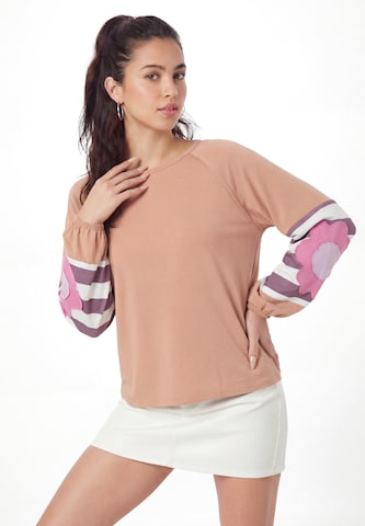 Sweat-shirt MIMO en marron : devant