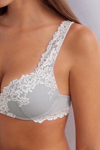 INTIMISSIMI Push-up Bra 'Pretty Flowers' in Grey