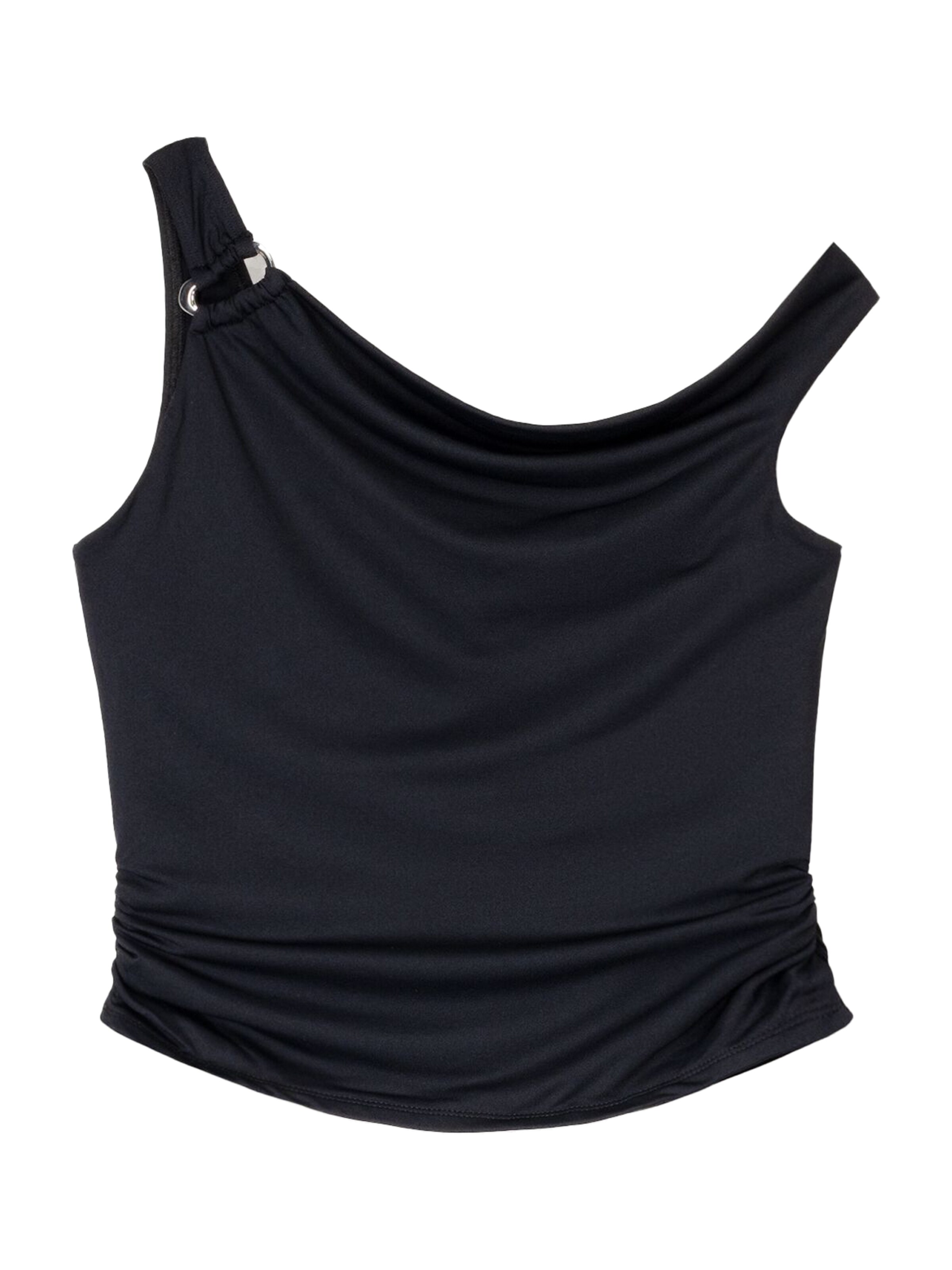 Bershka Тениска в черно: отпред