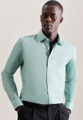 Coupe slim Chemise business SEIDENSTICKER en vert : devant