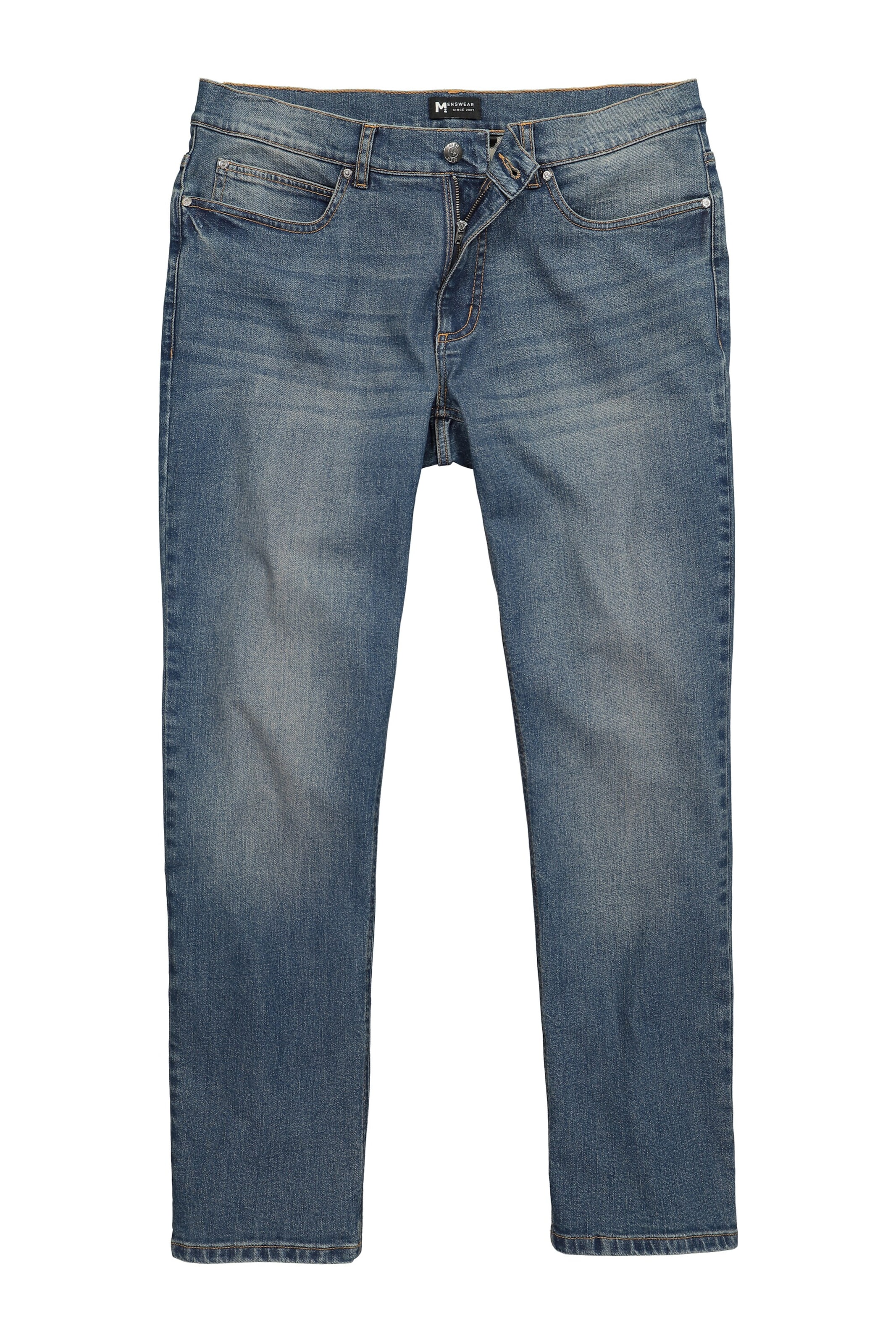 Men Plus Regular Jeans in Blauw: voorkant