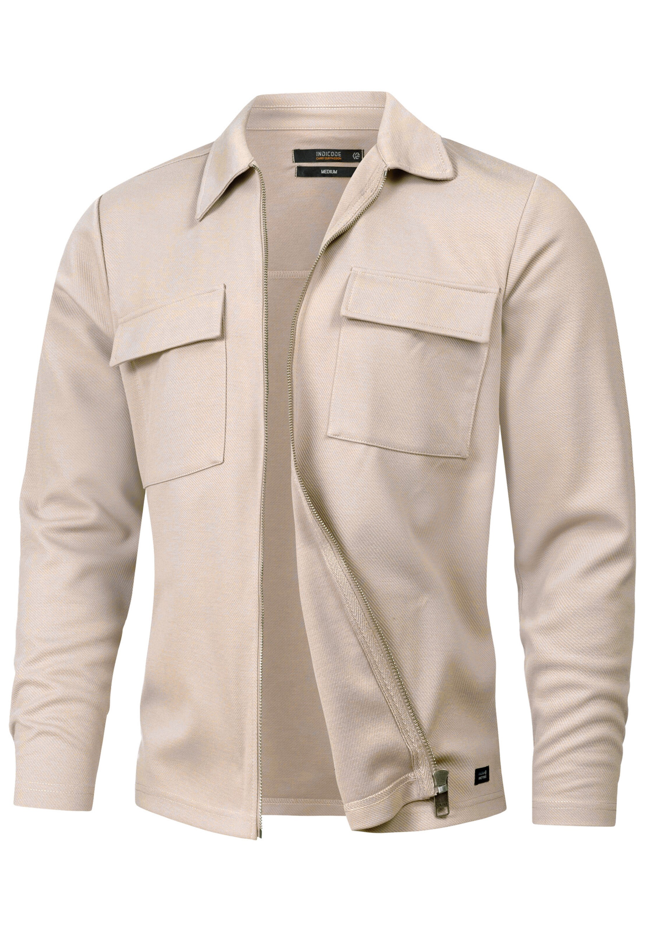 INDICODE JEANS Chemise business 'Nezzo' en beige, Vue avec produit