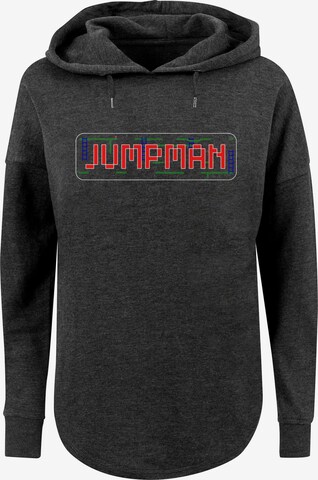 F4NT4STIC Sweatshirt 'Retro Gaming Jumpman' in Grijs: voorkant