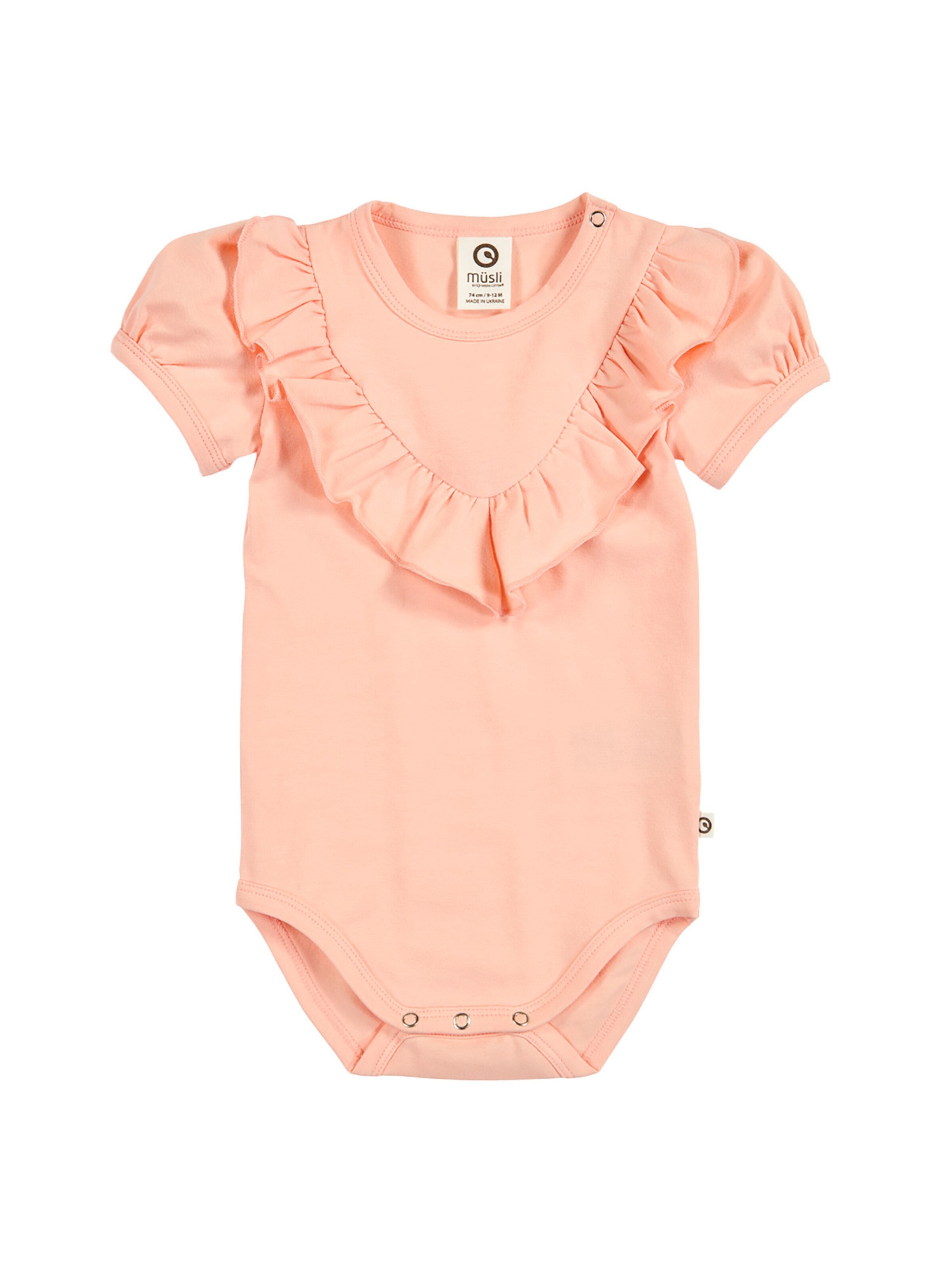 Barboteuse / body Müsli by GREEN COTTON en orange : devant