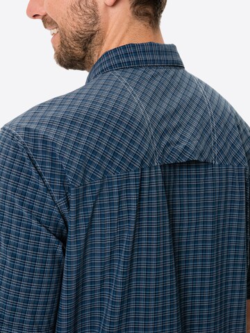 VAUDE Regular fit Athletic Button Up Shirt 'Seiland ST III' in Blue