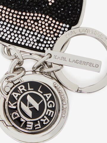 Karl Lagerfeld Přívěsek na klíče 'Ikonik Rhinestones' – stříbrná