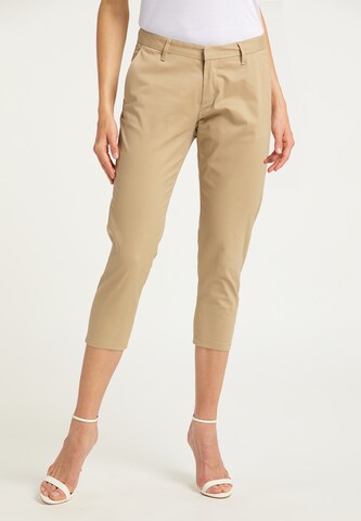 DreiMaster Klassik Slimfit Caprihose in Beige: predná strana