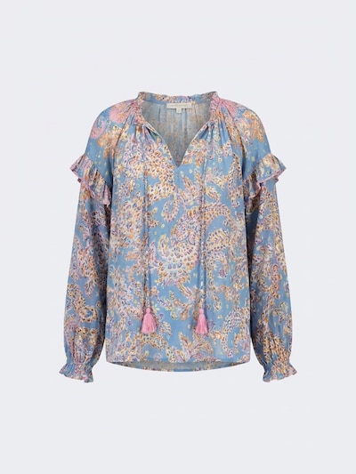 Miss June Chemisier 'Blouse Renata' en S-M en bleu, Vue avec produit