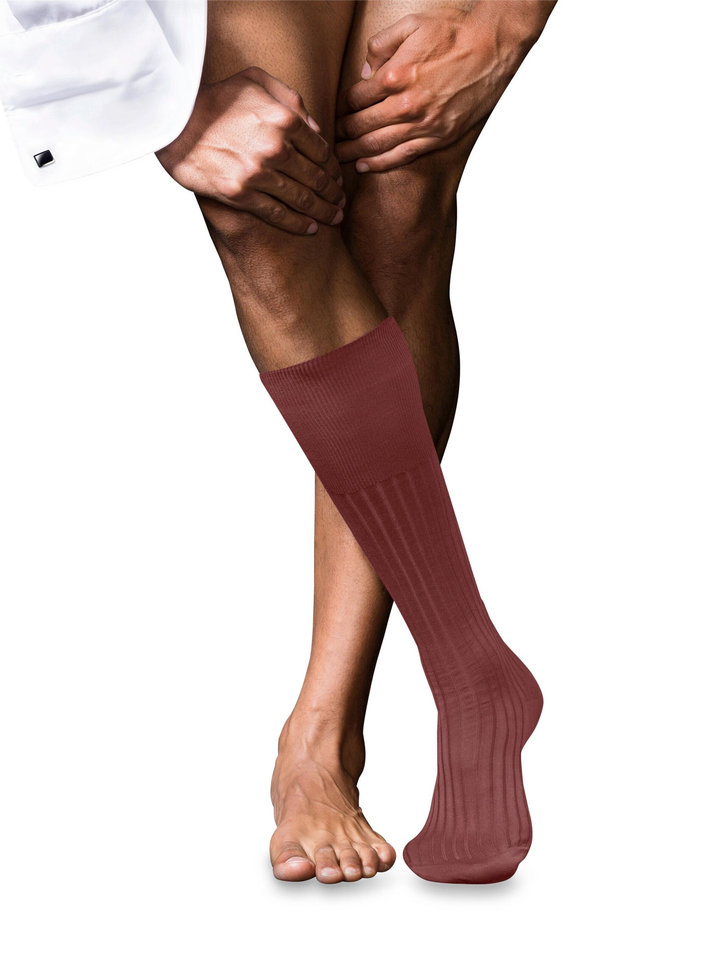 FALKE Knee High Socks 'No. 13 Finest Piuma Cotton' in Red: front