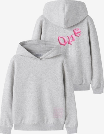 NAME IT Sweatshirt 'Kapuzensweatshirt Nkfnikolisa' in Grau: Vorderseite