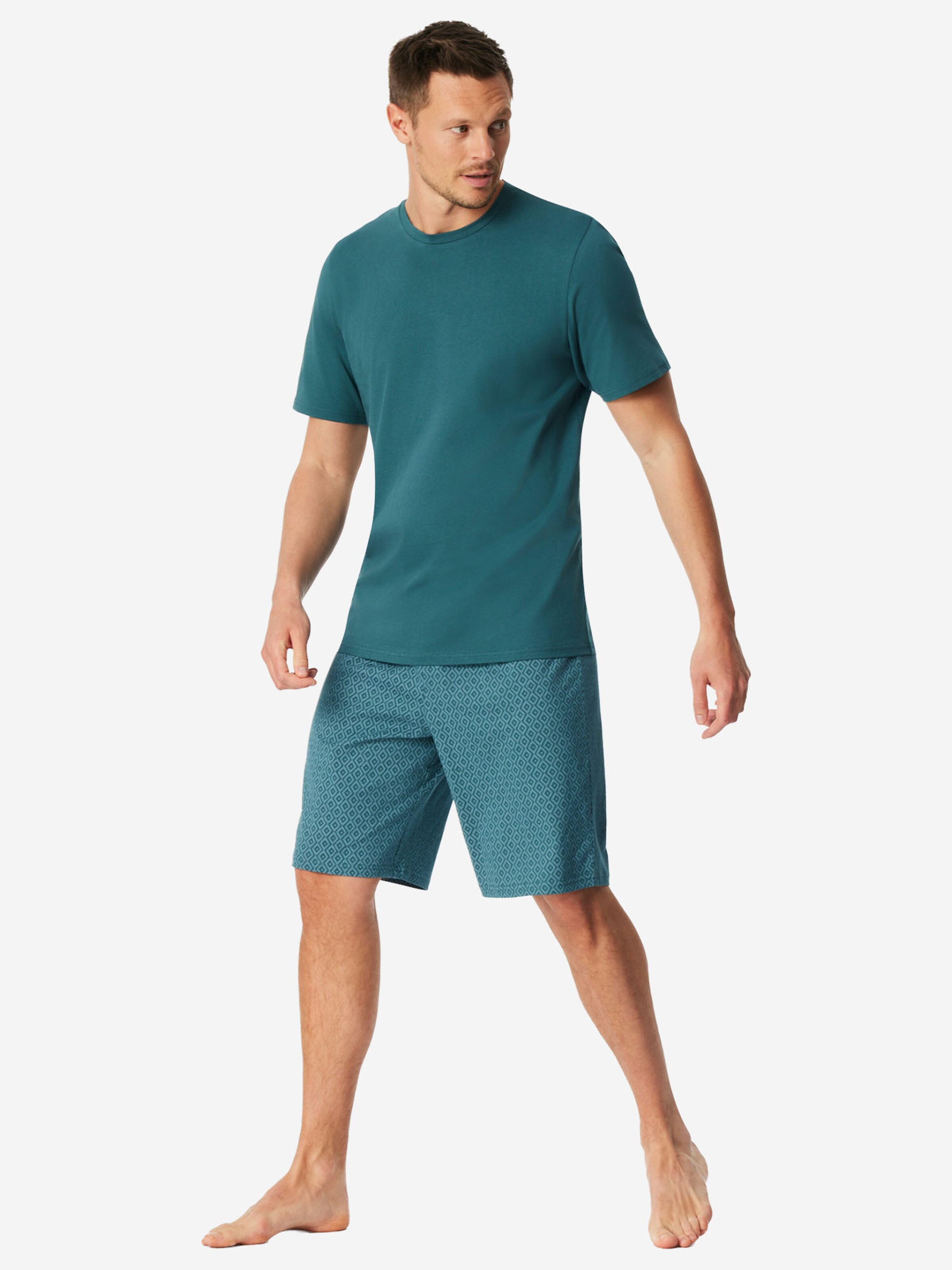 SCHIESSER Pyjama kort ' Casual Essentials ' in Groen