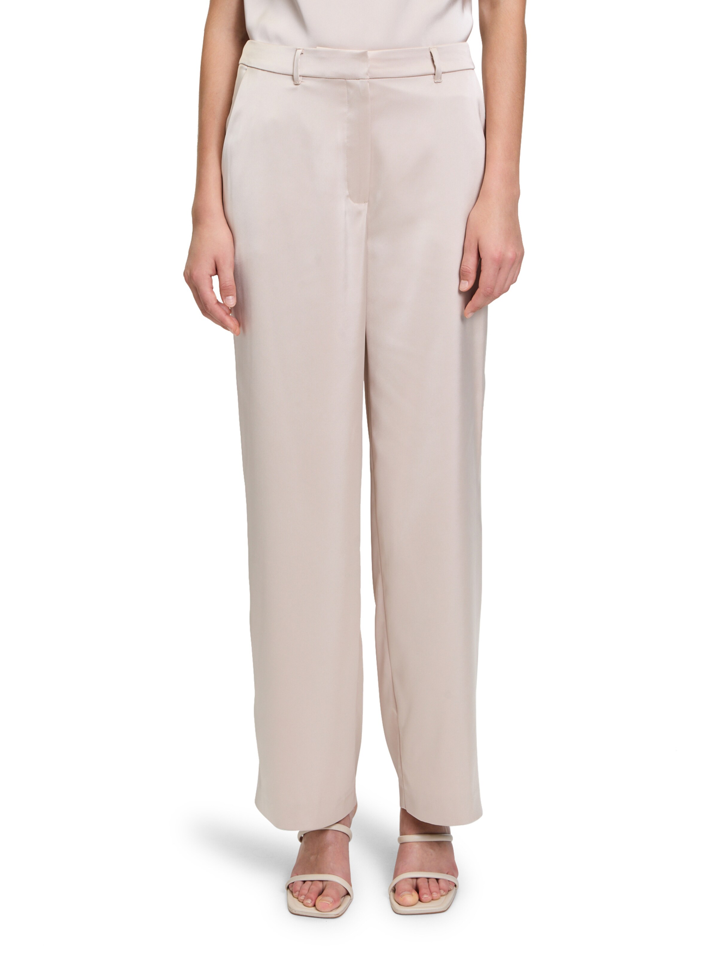 Betty & Co Wide leg Broek in Beige: voorkant