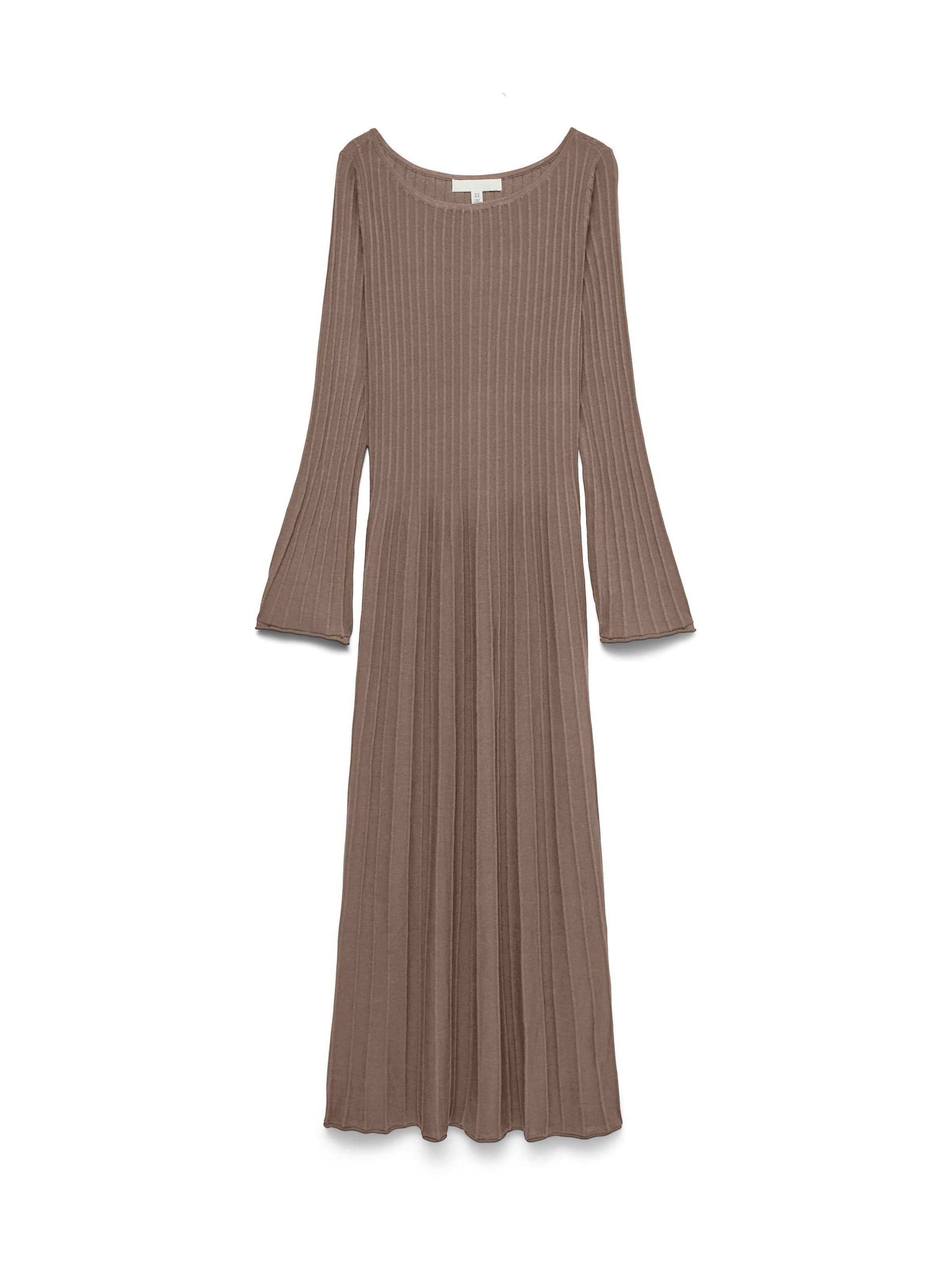Robes en maille VERO MODA en marron : devant