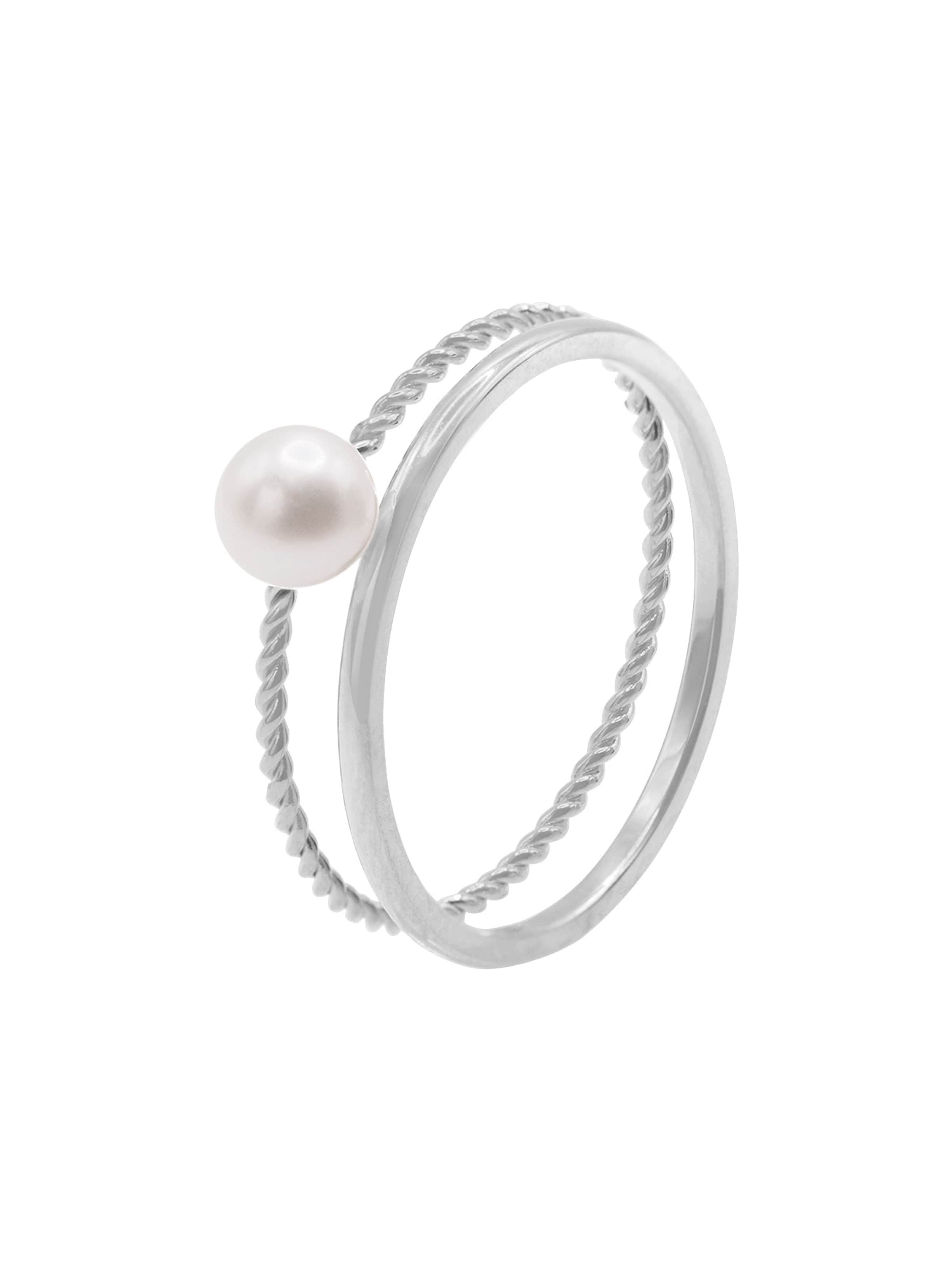 Heideman Ring in silber / perlweiß, Produktansicht