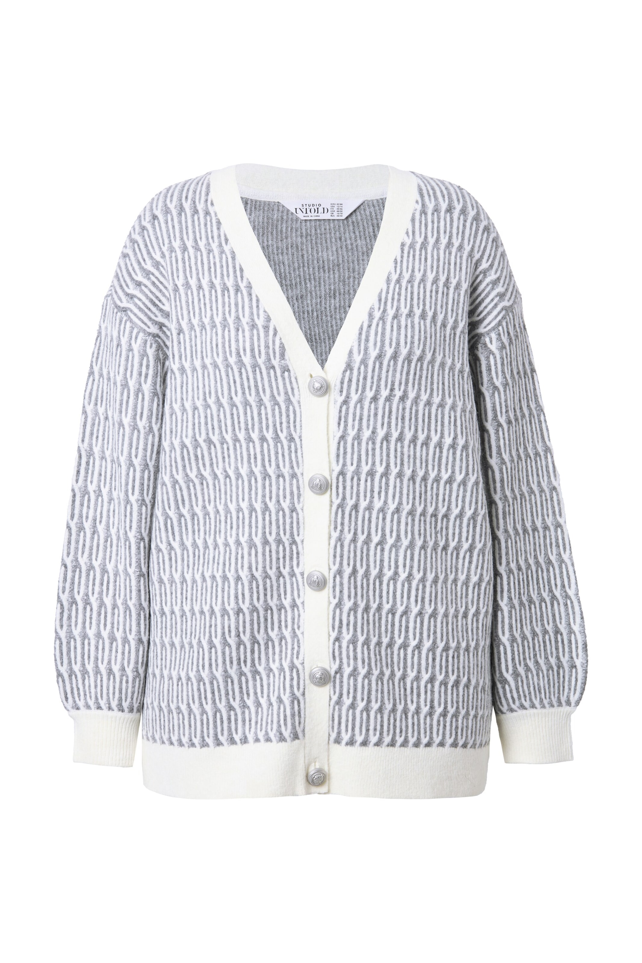 Studio Untold Strickjacke in Grau: Vorderseite