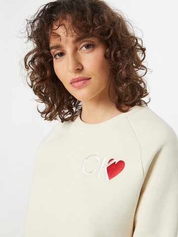 Bluză de molton 'VALENTINES' de la Calvin Klein pe bej