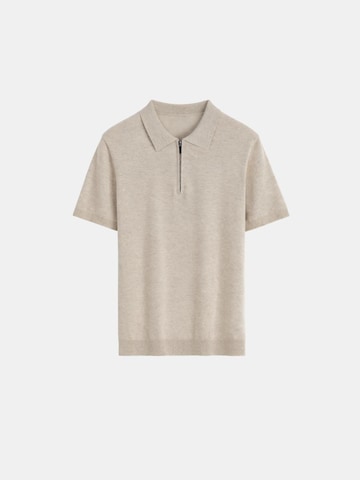 Richesse Shirt 'KNIT POLO | CREME' in Beige: voorkant