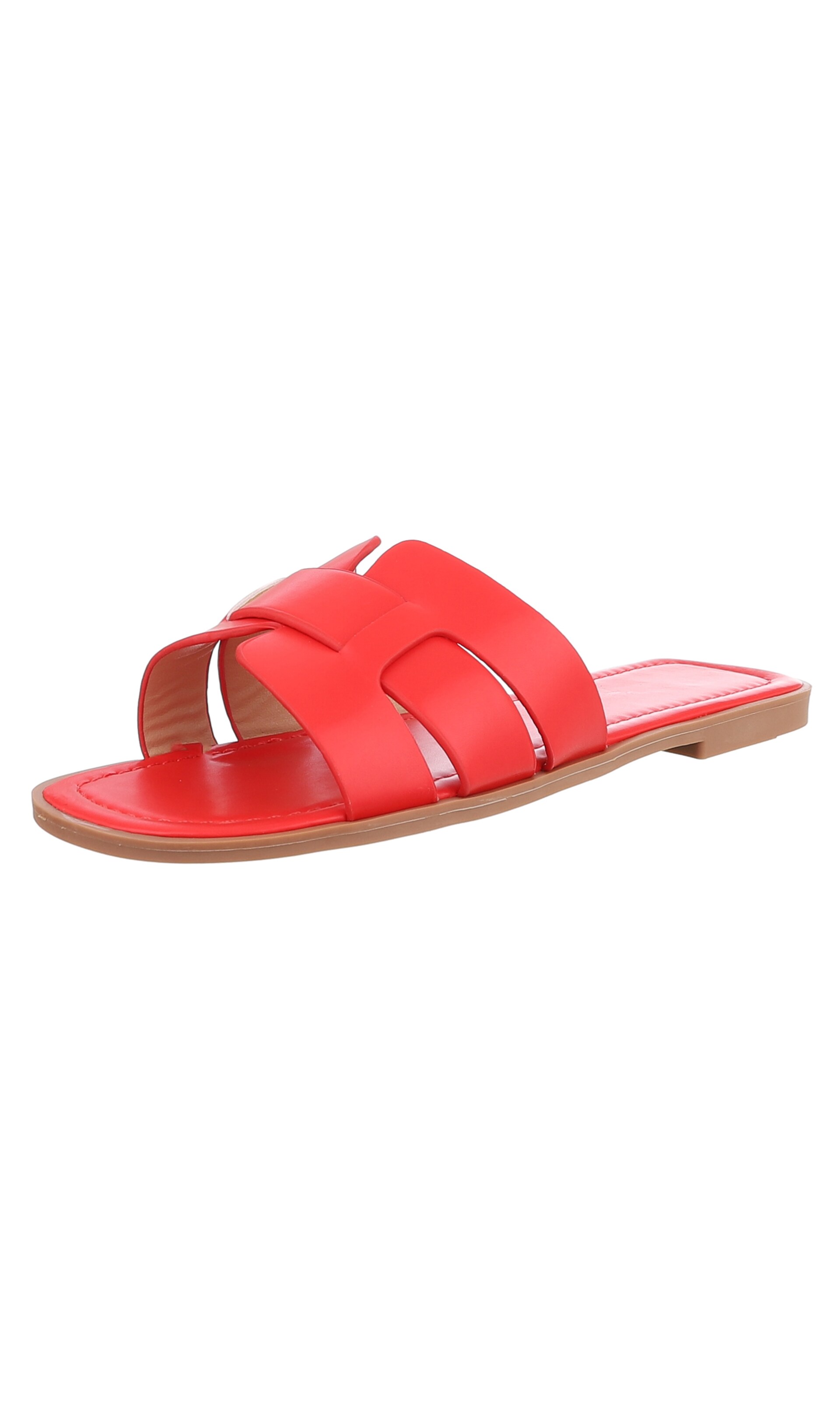 Ital-Design Pantolette in Rot: Vorderseite