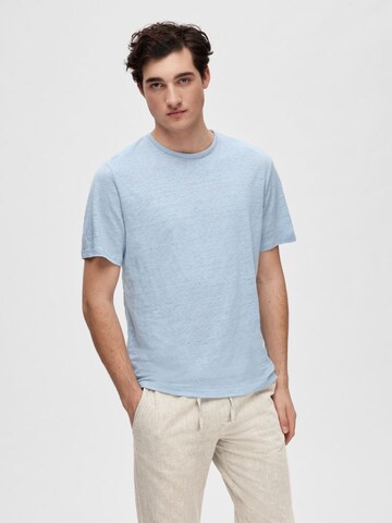 T-Shirt 'Bet' SELECTED HOMME en bleu : devant