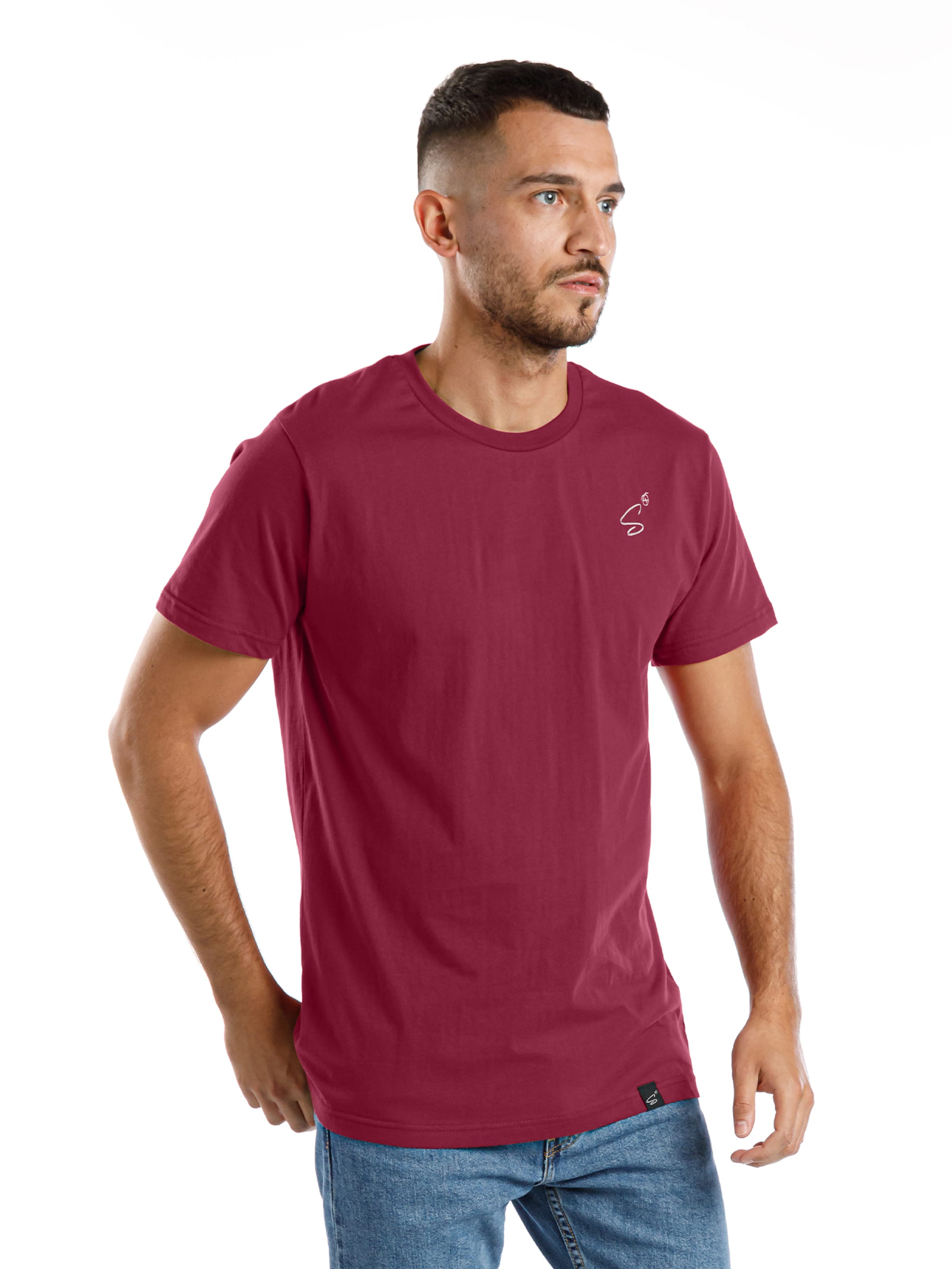 SPITZBUB T-Shirt 'Look Up!' in Rot: Vorderseite