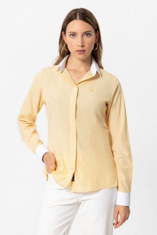 DENIM CULTURE Bluse 'MAJA' i gul: forside